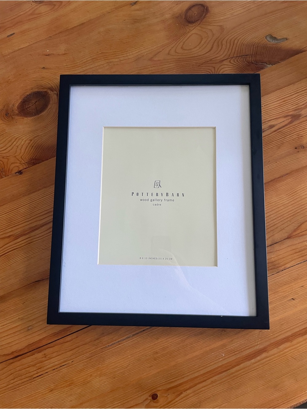 Pottery Barn Black Wood 8x10 Gallery Frame with White Mat